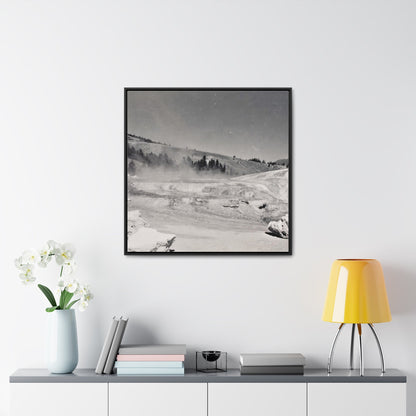 Mammoth Hot Springs Gallery Canvas Wraps Square Frame 30″ x 30″ Premium Gallery Wraps (1.25″) Black