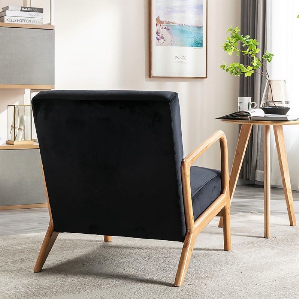 Classic Mid-Century Modern Accent Chairs, Open Framed Armchair With Cushioning- Unique Piece Furniture- {{Product type}}