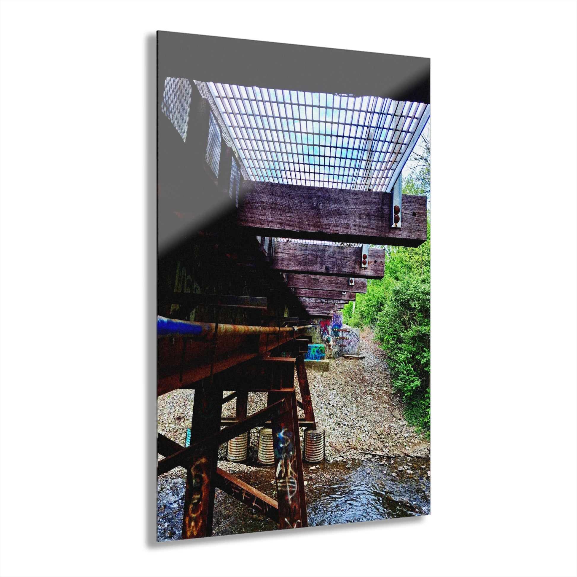 Industrial Bridge Photo Acrylic Print — French Cleat Hanging Wall Art - - Home Decor