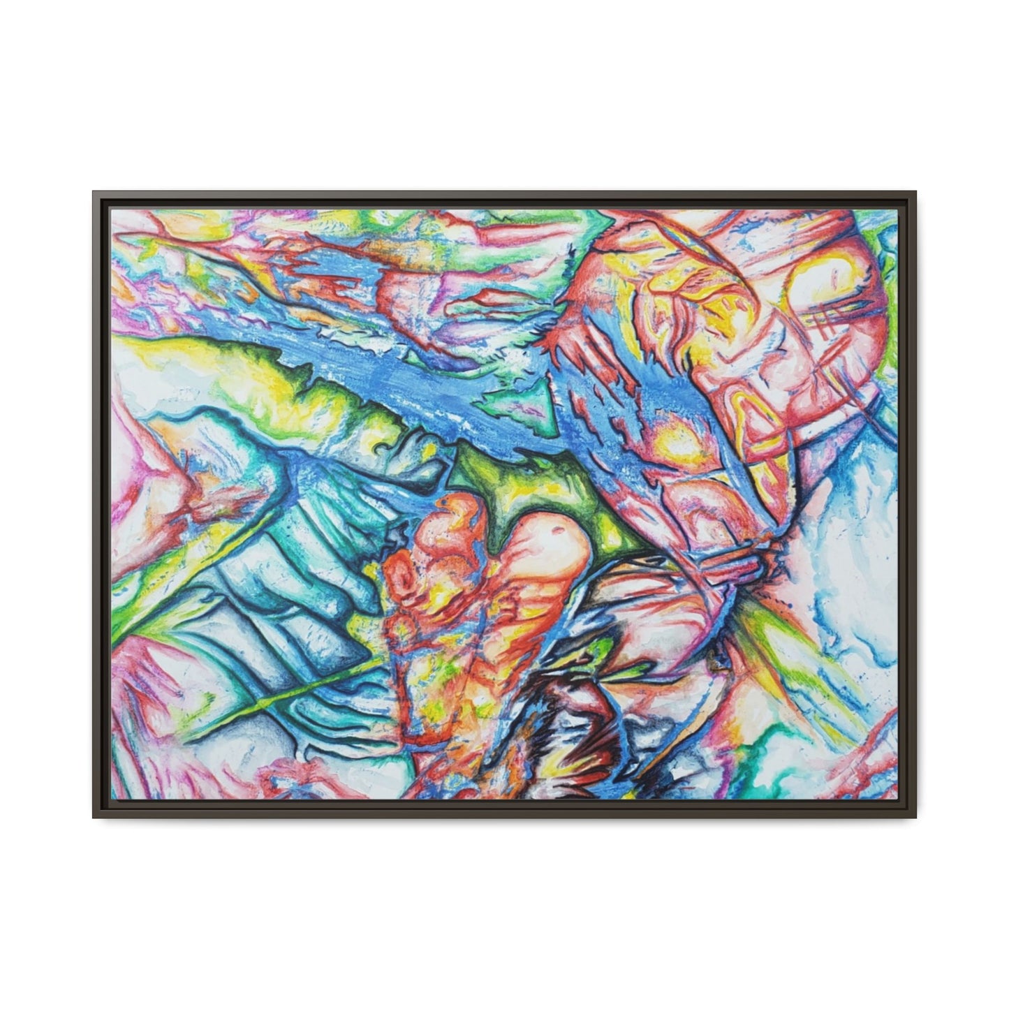 Multi-Color Abstract Framed Canvas Art Print - Kia Day Design