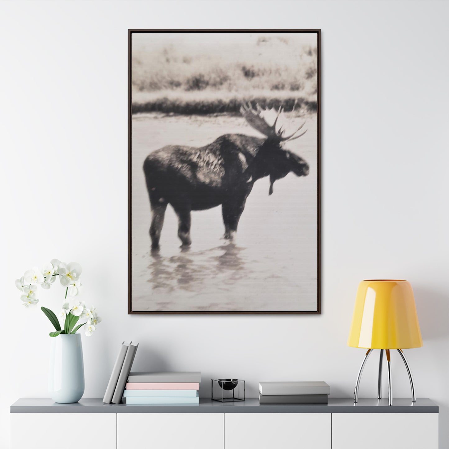 Yellowstone Bull Moose Gallery Canvas Wraps, Vertical Frame