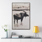 Yellowstone Bull Moose Gallery Canvas Wraps Vertical Frame 32″ x 48″ Premium Gallery Wraps (1.25″) Walnut