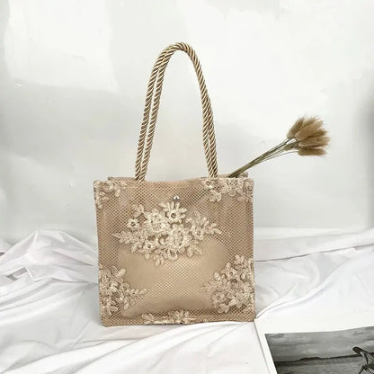 Embroidery Lace Canvas Bag