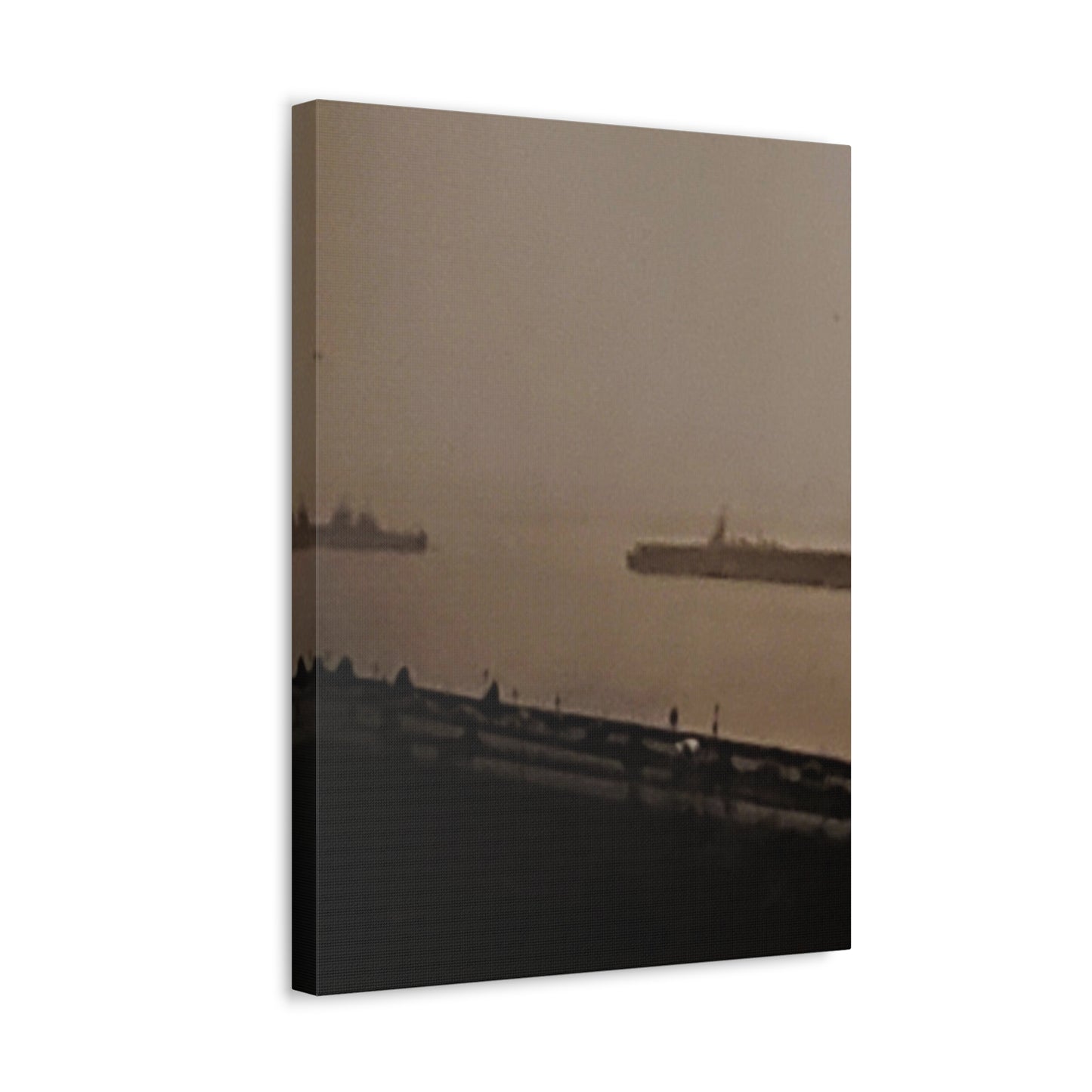 Navy Day New York Hudson River October 27th 1945 War Ships Stretched Canvas