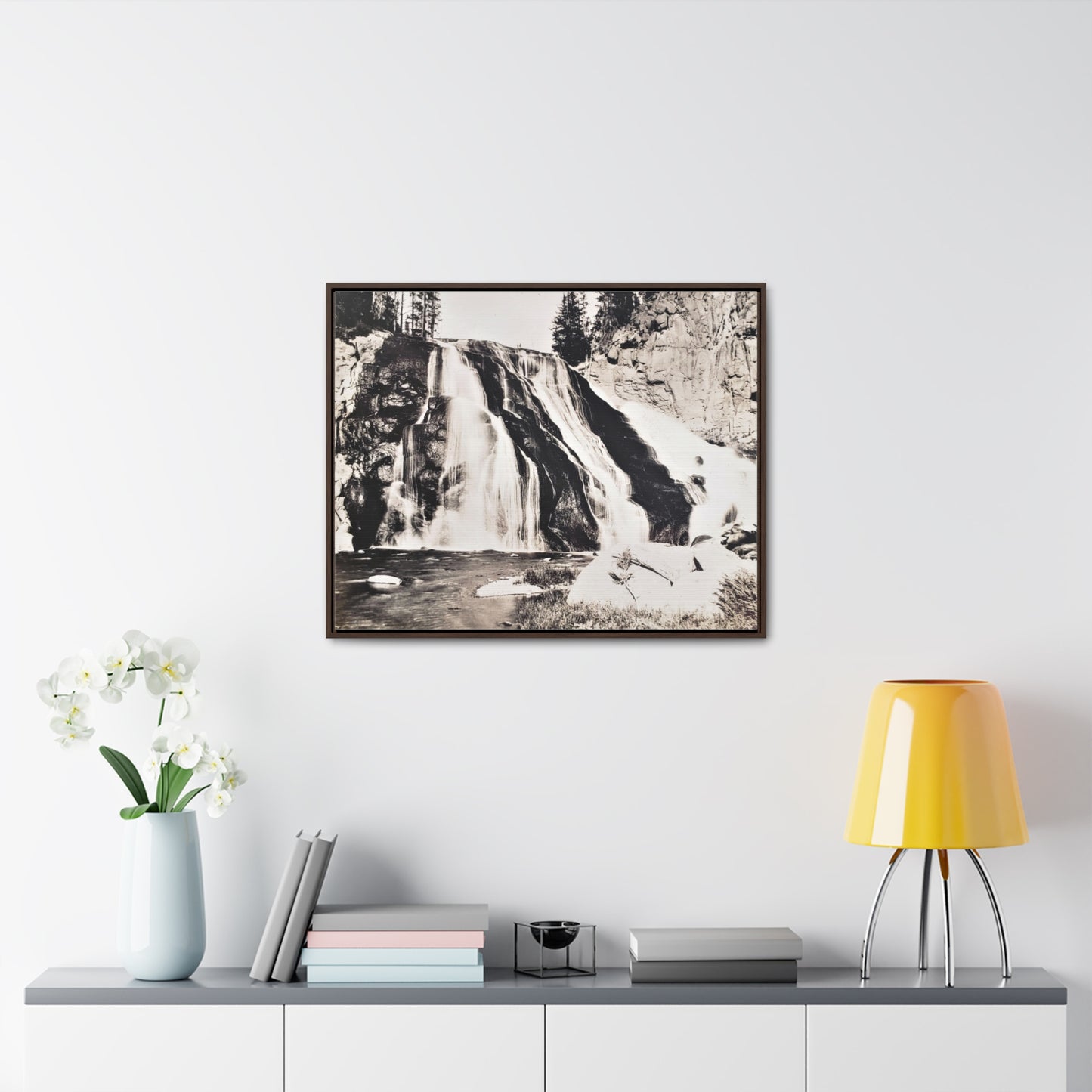 Gibbon Falls Yellowstone Gallery Canvas Wraps, Horizontal Frame