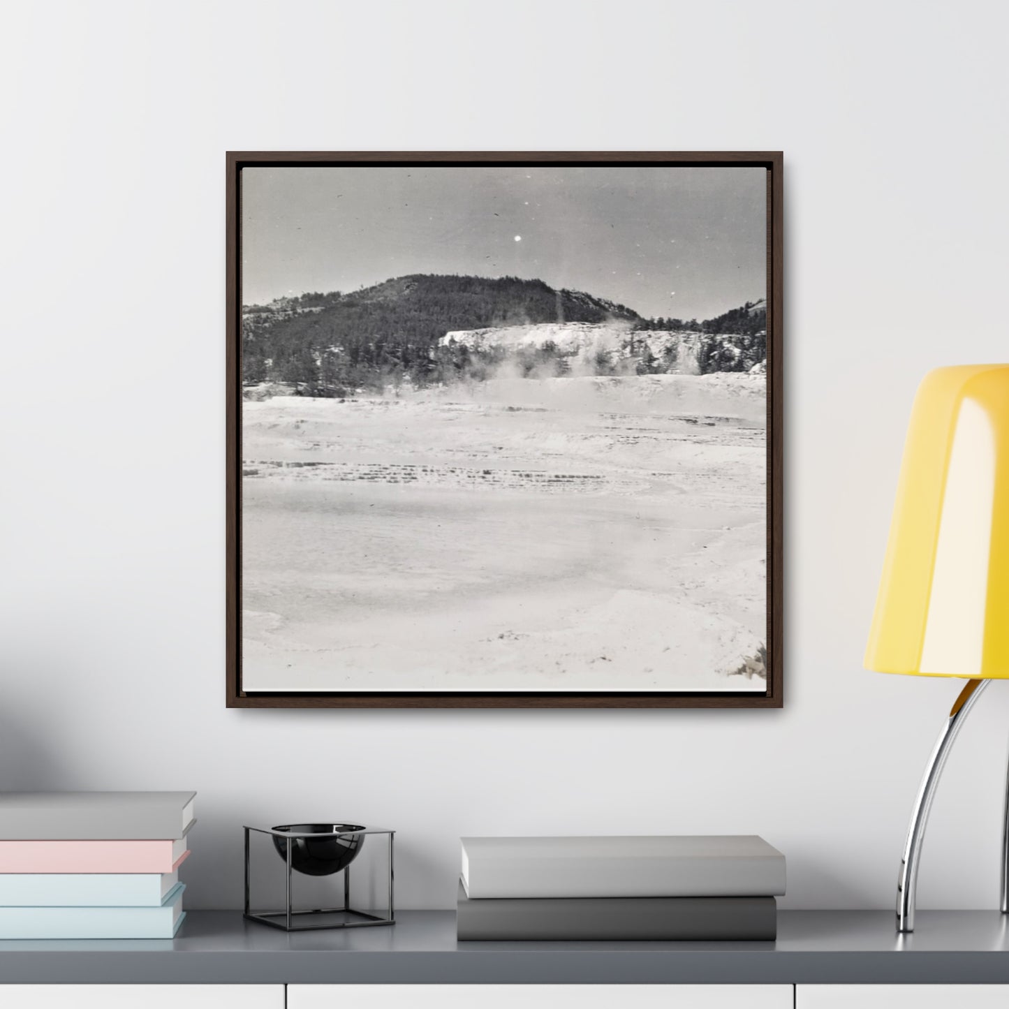 Mammoth Hot Springs Yellowstone Gallery Canvas Wraps, Square Frame