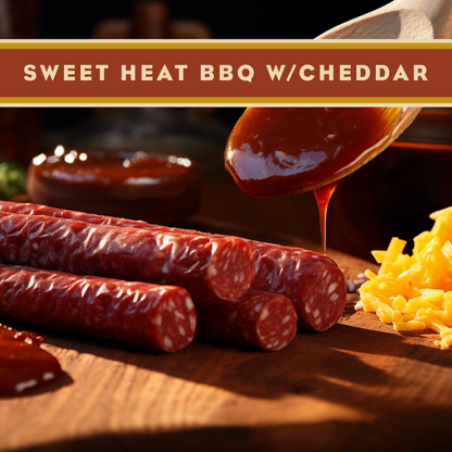 Wisconsin Beef Stick  Sweet Heat BBQ/w Cheddar- Artas'n Meats- {{Product type}}