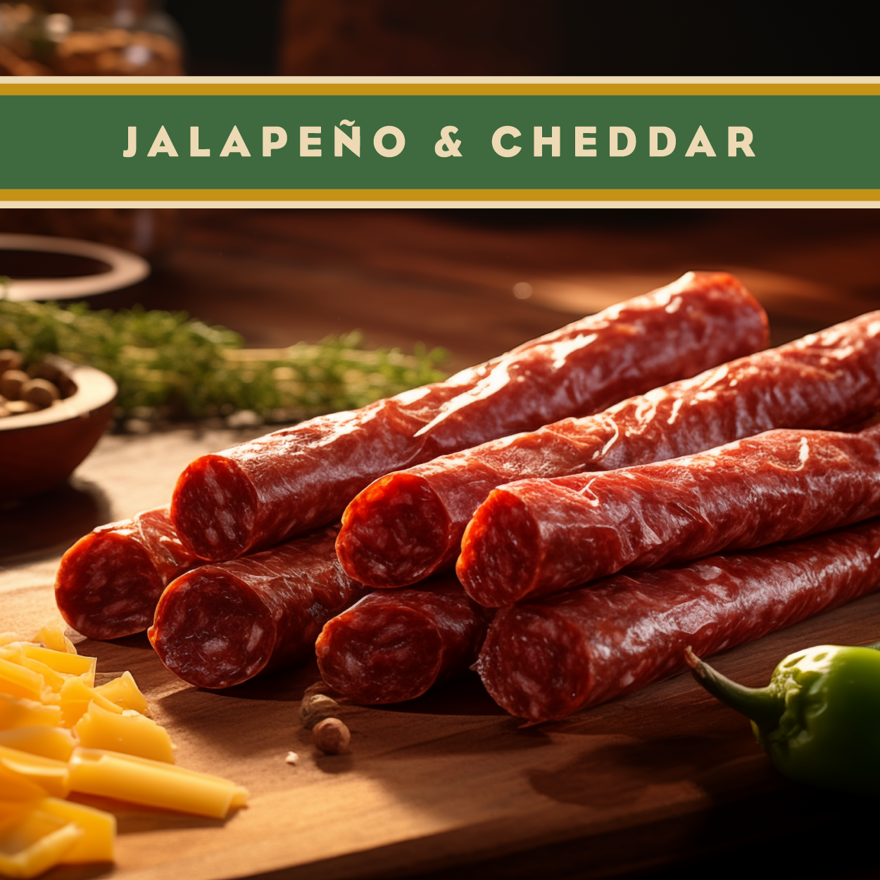 Wisconsin Beef Stick  Jalapeño & Cheddar- Artas'n Meats- {{Product type}}