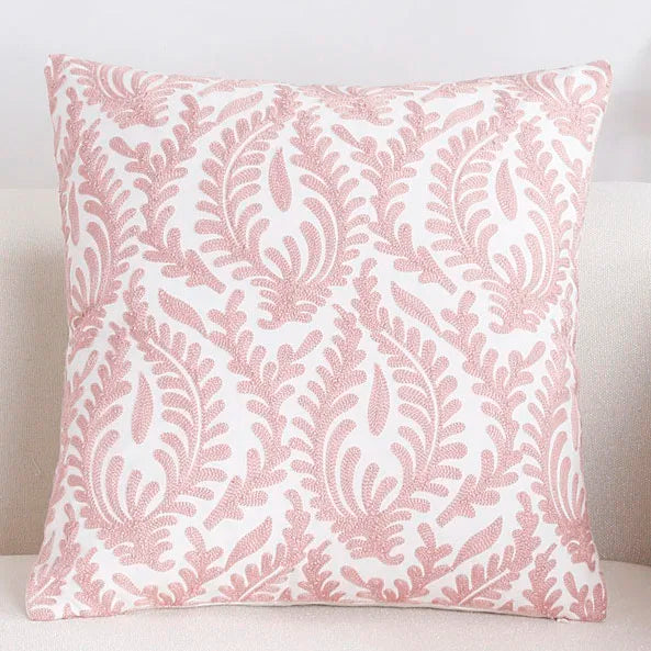 Solid Color Geometric Cushion Cover, Pink Decorative Sofa Cushion Cover