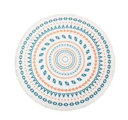 Mandala Round Rugs Custom Tufted Rugs Mat With Tassels