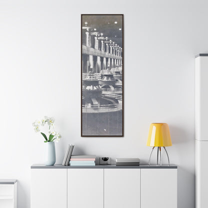 Boulder Dam Powerhouse Gallery Canvas Wraps Vertical Frame 20″ x 60″ 1.25" Walnut