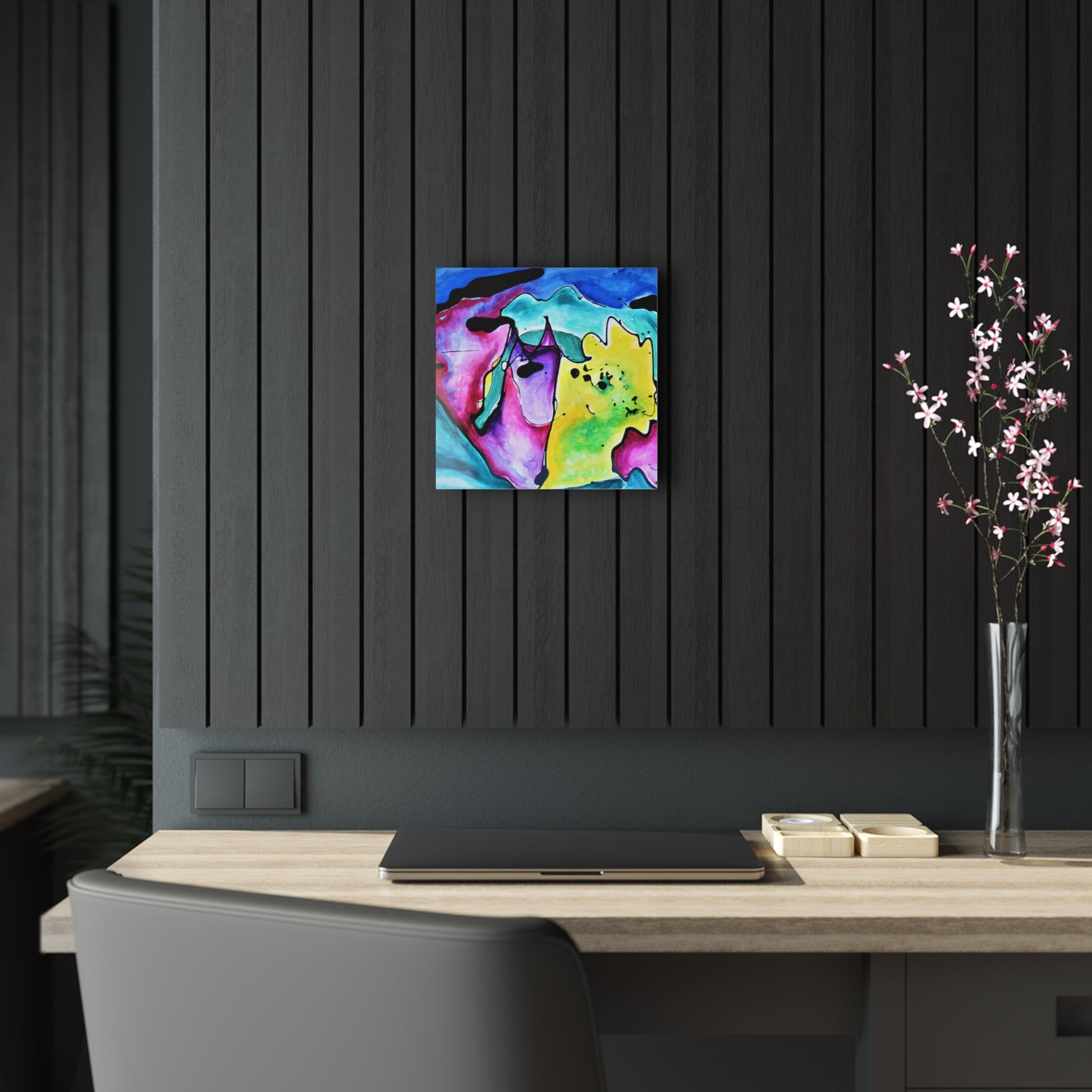 Cat Dog Acrylic Prints - 12″ x 12″ Glossy - Home Decor