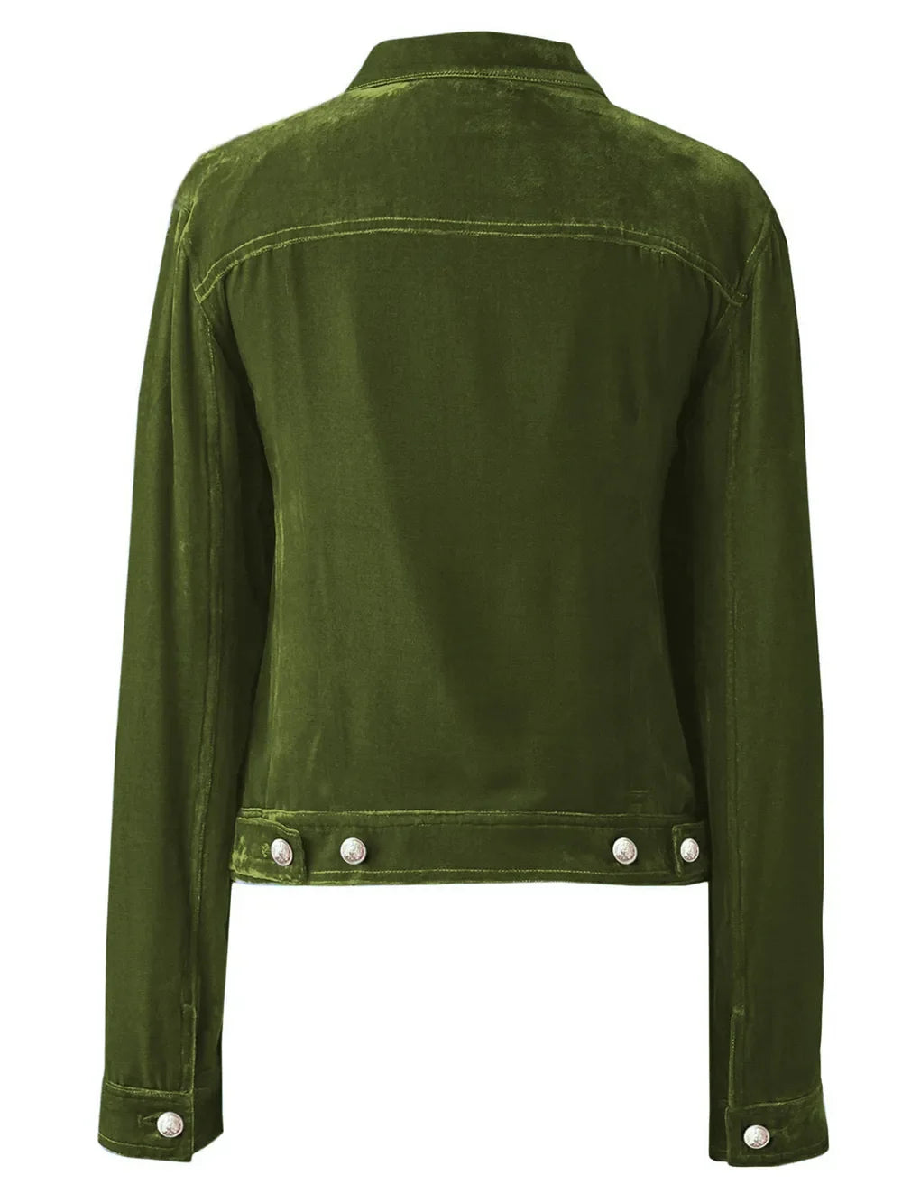Button Up Long Sleeve Jacket with Chest Pockets - -