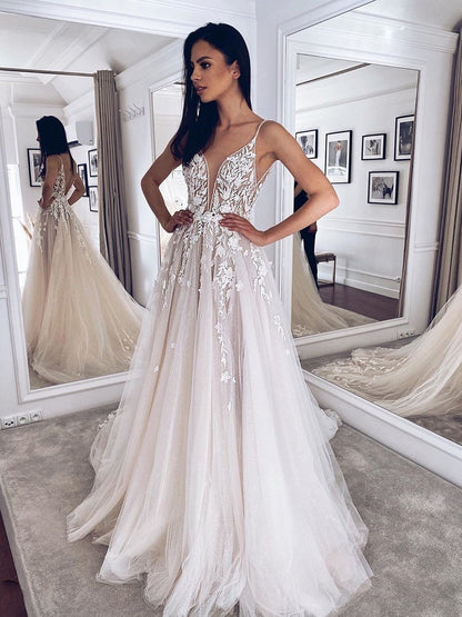 Bridal White Sleeveless Gown - - dress