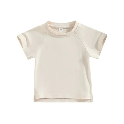 Toddler Kids Baby Girls Boys Summer Casual Tops Light Beige 18M