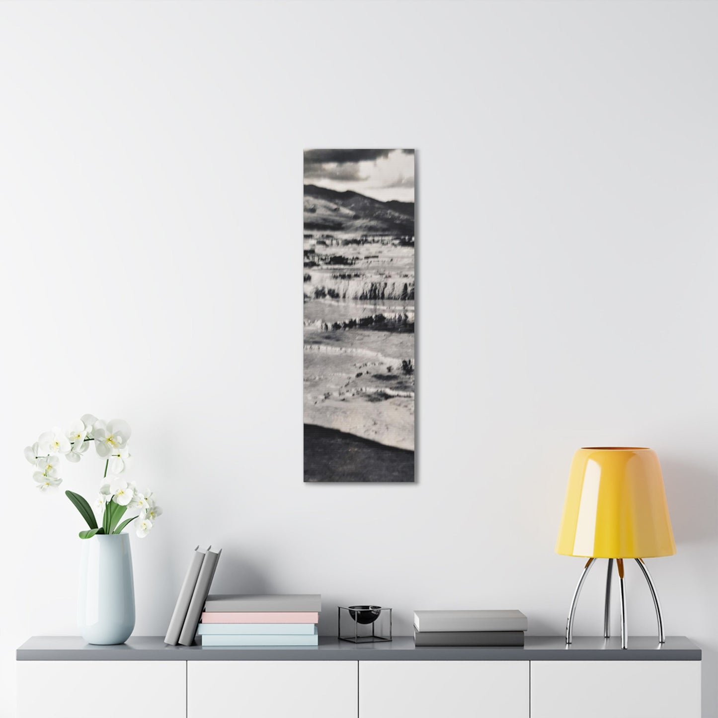 Springs at top of Jupiter Terrace Yellowstone Canvas Gallery Wraps 12″ x 36″ 1.25"