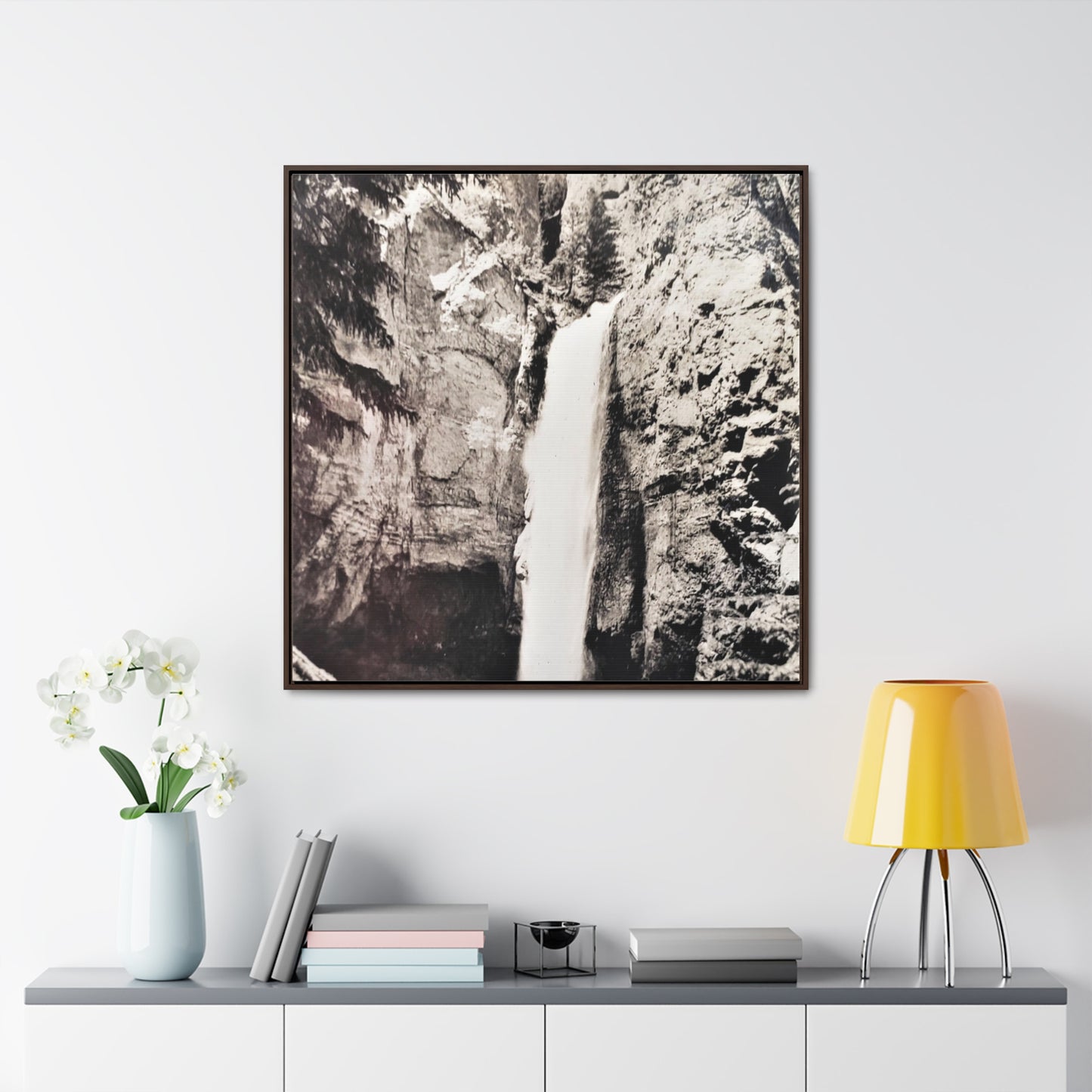 Tower Falls Yellowstone Gallery Canvas Wraps, Square Frame