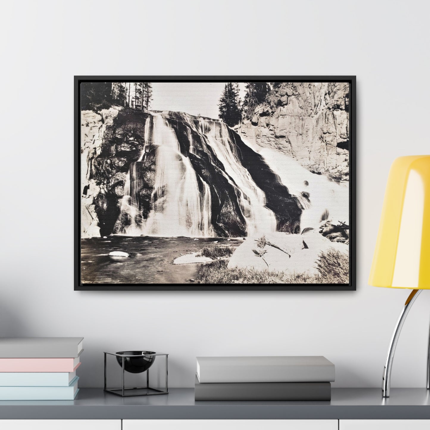 Gibbon Falls Yellowstone Gallery Canvas Wraps, Horizontal Frame