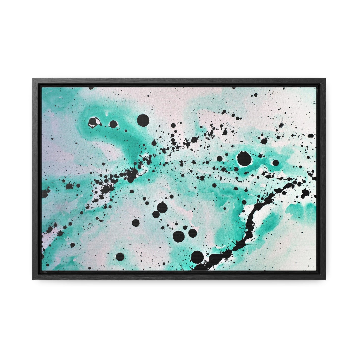 Teal Burst Gallery Canvas Wraps, Horizontal Frame