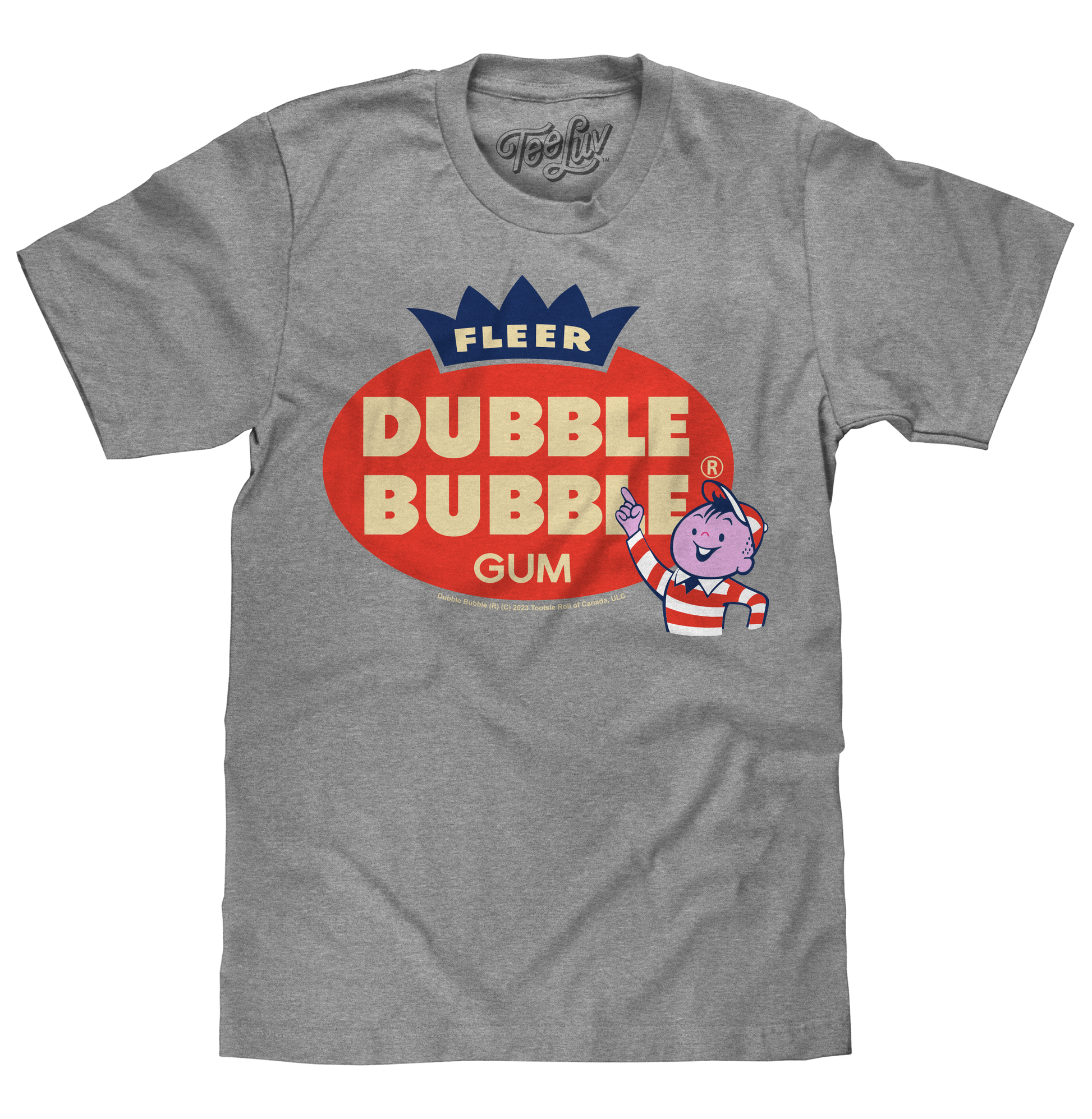 Fleer Dubble Bubble Gum T-Shirt - Athletic Gray Heather- Tee Luv- {{Product type}}