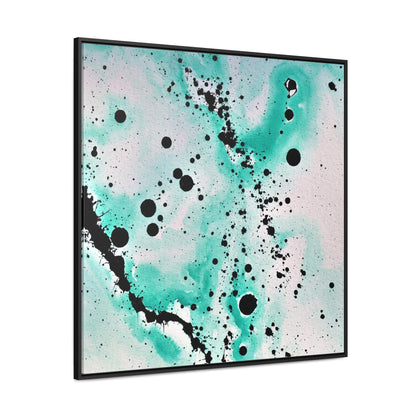 Teal Burst Gallery Canvas Wraps, Square Frame