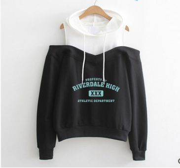 Off-Shoulder Hooded Sweatshirt - A XS - sweatshirt