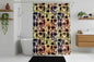Retro Geometric Shower Curtain - 71" × 74" - Home Decor