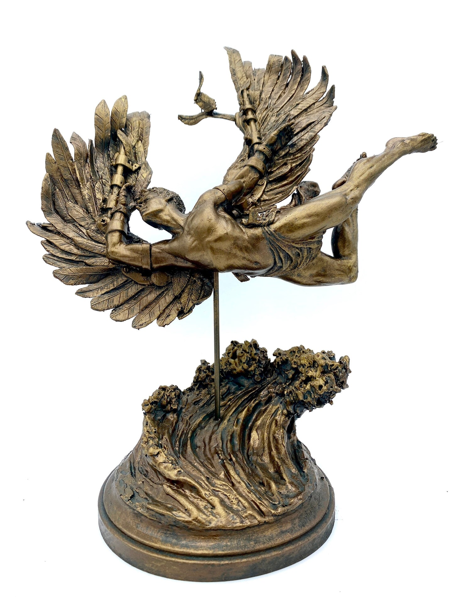 Flight of Icarus/ Fallen Angel Statue, Hand Painted Resin | Mythological Character Figurine | Myths and Legends Statue |Fantasy Art Decor - -