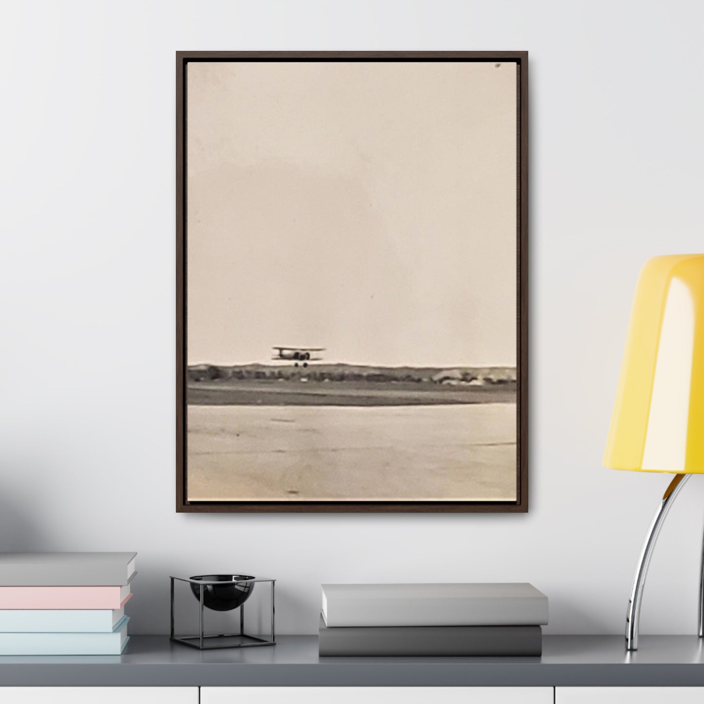 Plane Landing Omaha Airport 1939 Gallery Canvas Wraps, Vertical Frame