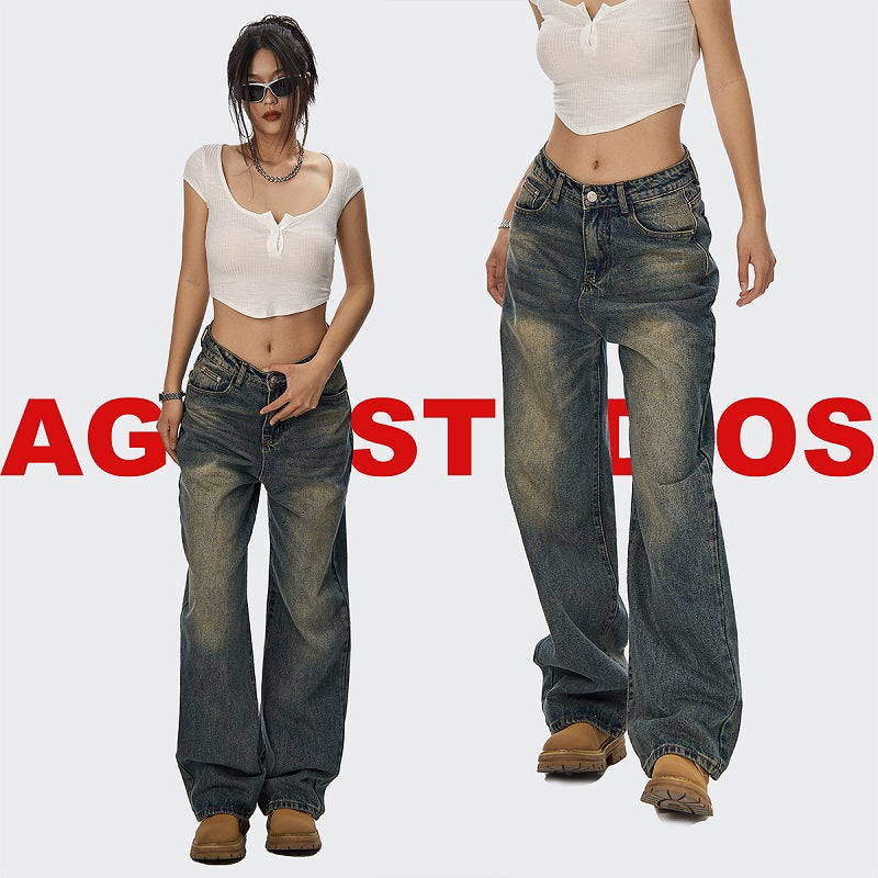 High Waist Wide Leg Jeans for Women - Retro Style - - Women's Fashion - Women's Clothing - Bottoms - Jeans