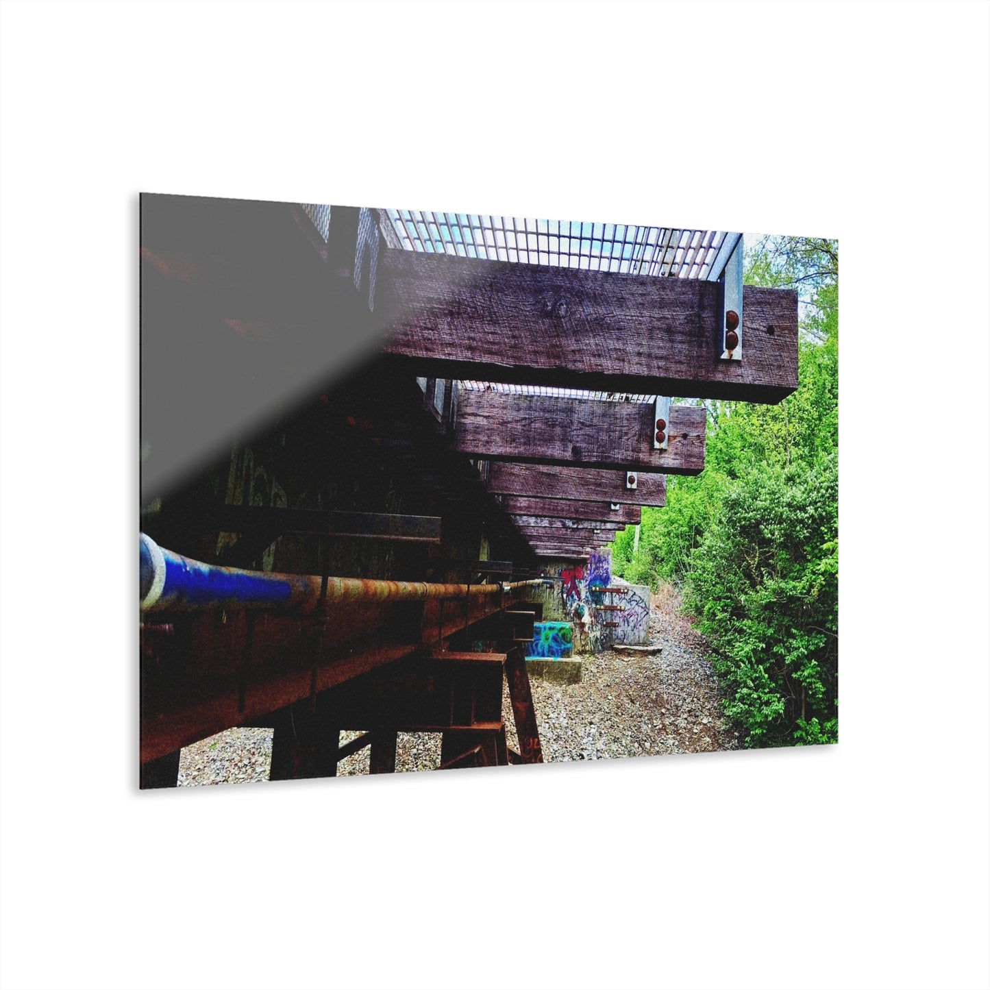 Industrial Bridge Photo Acrylic Print — French Cleat Hanging Wall Art - - Home Decor