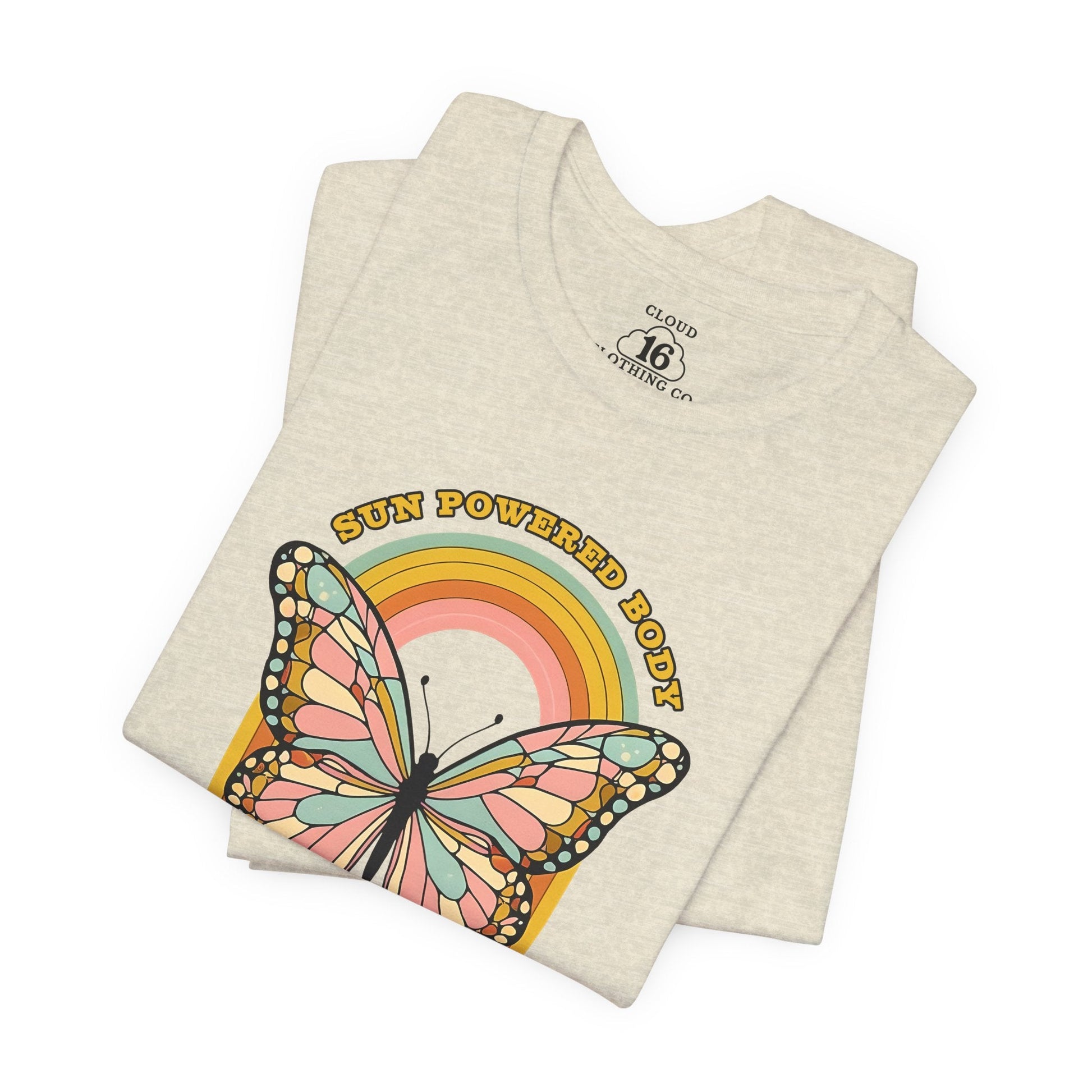 Butterfly Rainbow Women's T-Shirt - Vintage Graphic Tee for Nature Lovers- Cloud 16 Clothing Co.- {{Product type}}