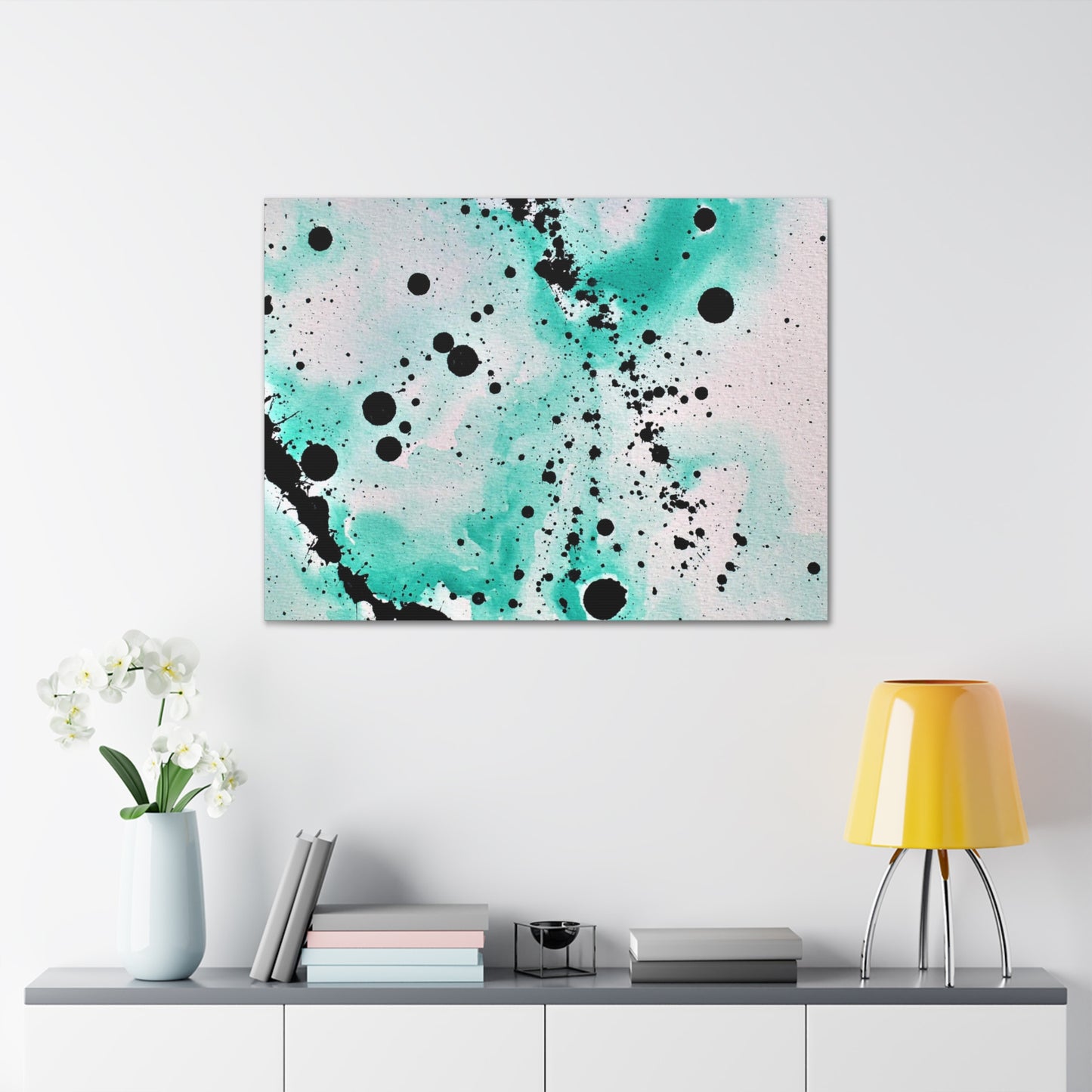 Teal Burst Canvas Gallery Wraps