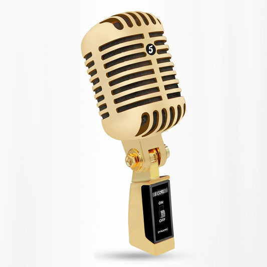 5Core Vintage Microphone Classic Dynamic Professional XLR Studio Retro Style Mic GOLD - -