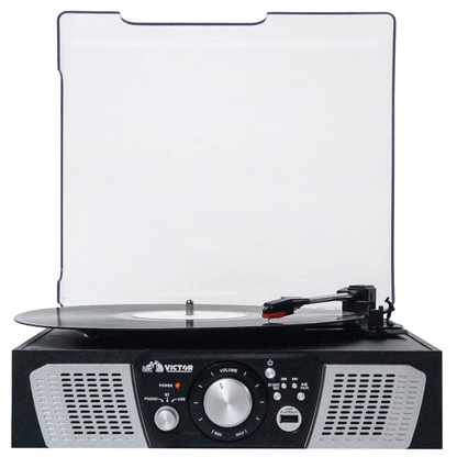 Victor Lakeshore 5-in-1 Hybrid BT Turntable System Black - Refurbished- Jupiter Gear Home- {{Product type}}