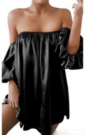 New Womens Off-Shoulder Loose Casual Dress - - dress