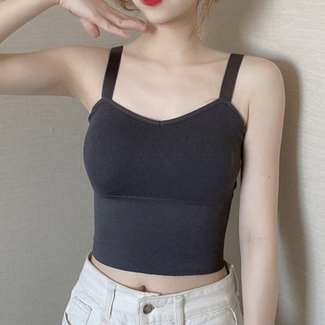 Chic Summer Sling Top for Women - Grey M - cami top