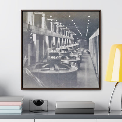 Boulder Dam Powerhouse Gallery Canvas Wraps Square Frame 30″ x 30″ 1.25" Walnut