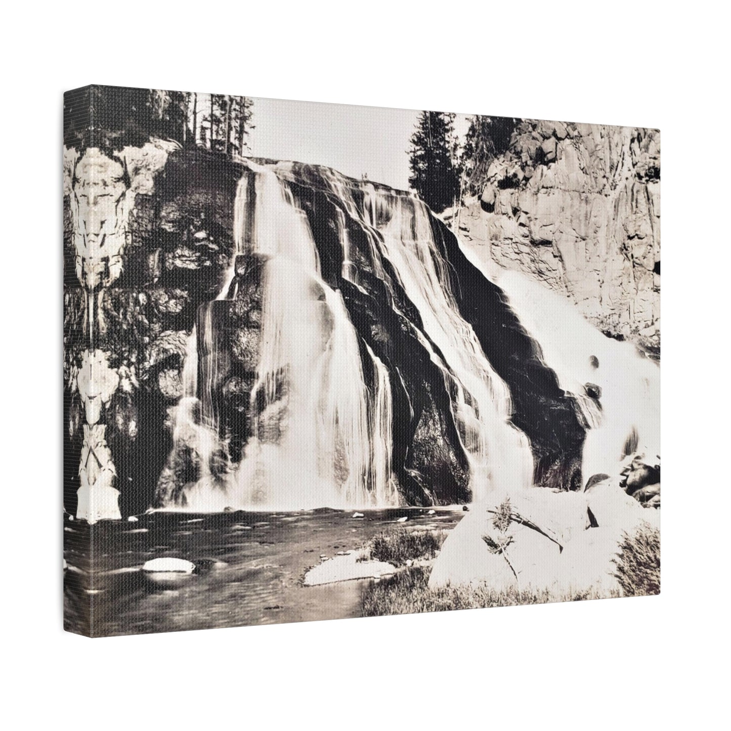 Gibbon Falls Yellowstone Stretched Canvas