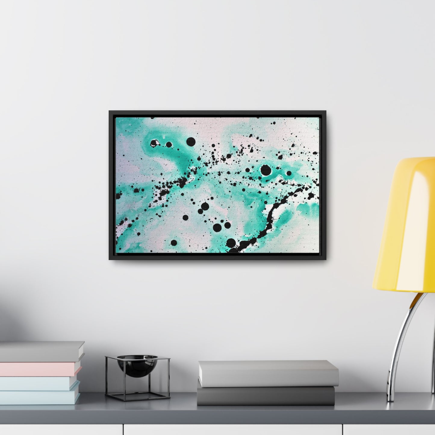 Teal Burst Gallery Canvas Wraps, Horizontal Frame