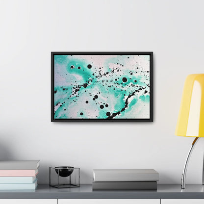 Teal Burst Gallery Canvas Wraps, Horizontal Frame