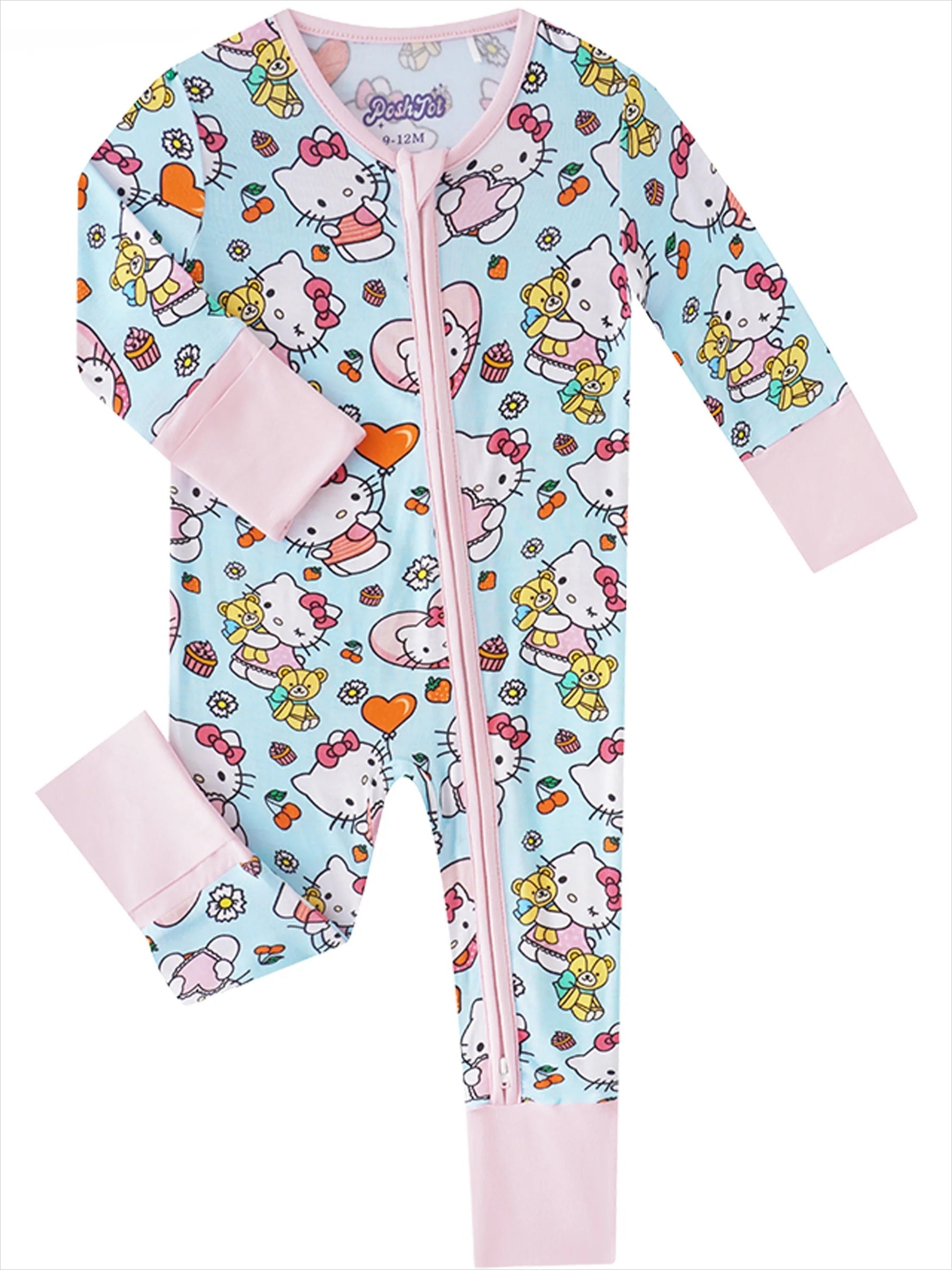 PoshTOT Sanrio Love Hello Kitty Bamboo Baby Convertible Zippy Romper - - Zippy Romper