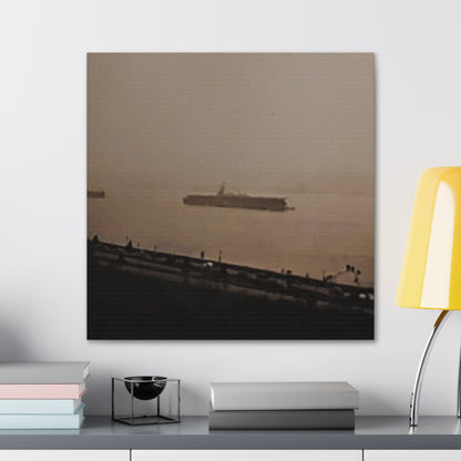 Navy Day New York Hudson River October 27th 1945 War Ships Canvas Gallery Wraps 24″ x 24″ 1.25"