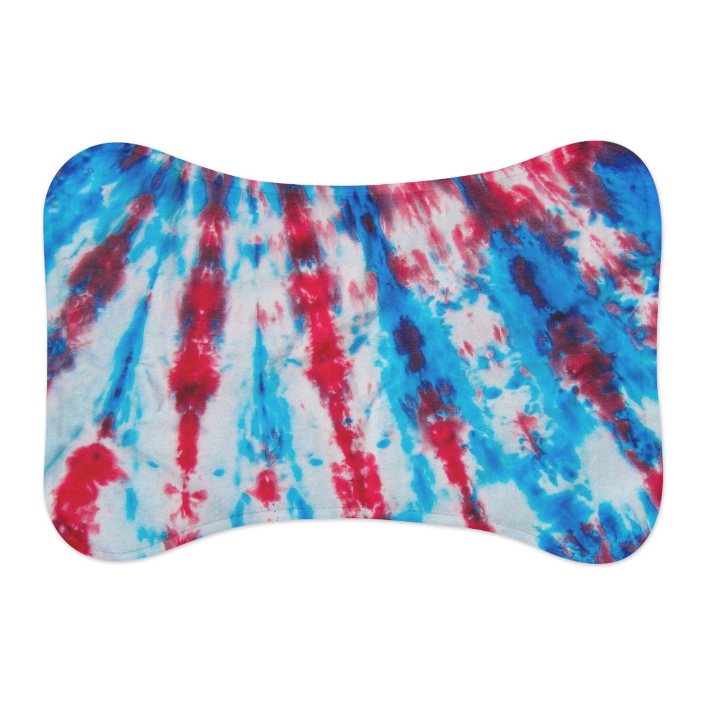 Red White Blue Tie Dye Pet Feeding Mats