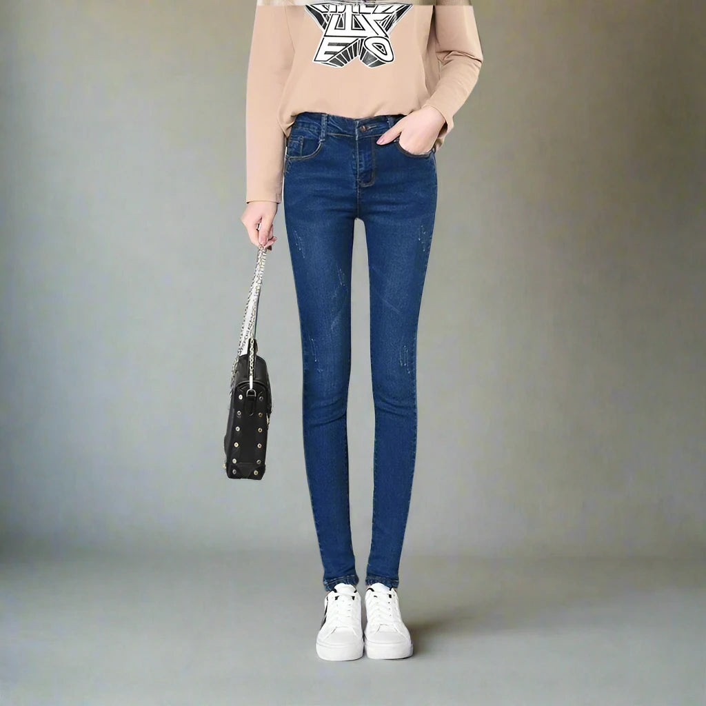 Close-Fitting Pants High Waist Loose Comfortable Jeans