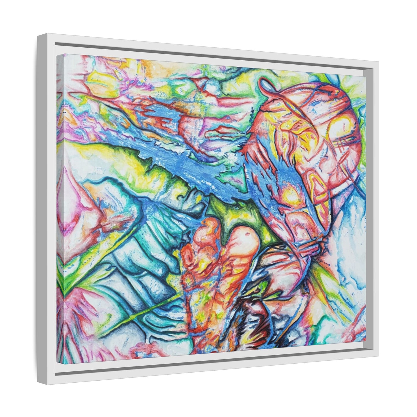 Multi-Color Abstract Framed Canvas Art Print - Kia Day Design