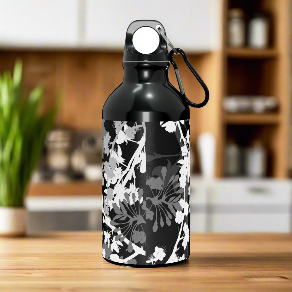 Black and White Blossoms Oregon Sport Bottle