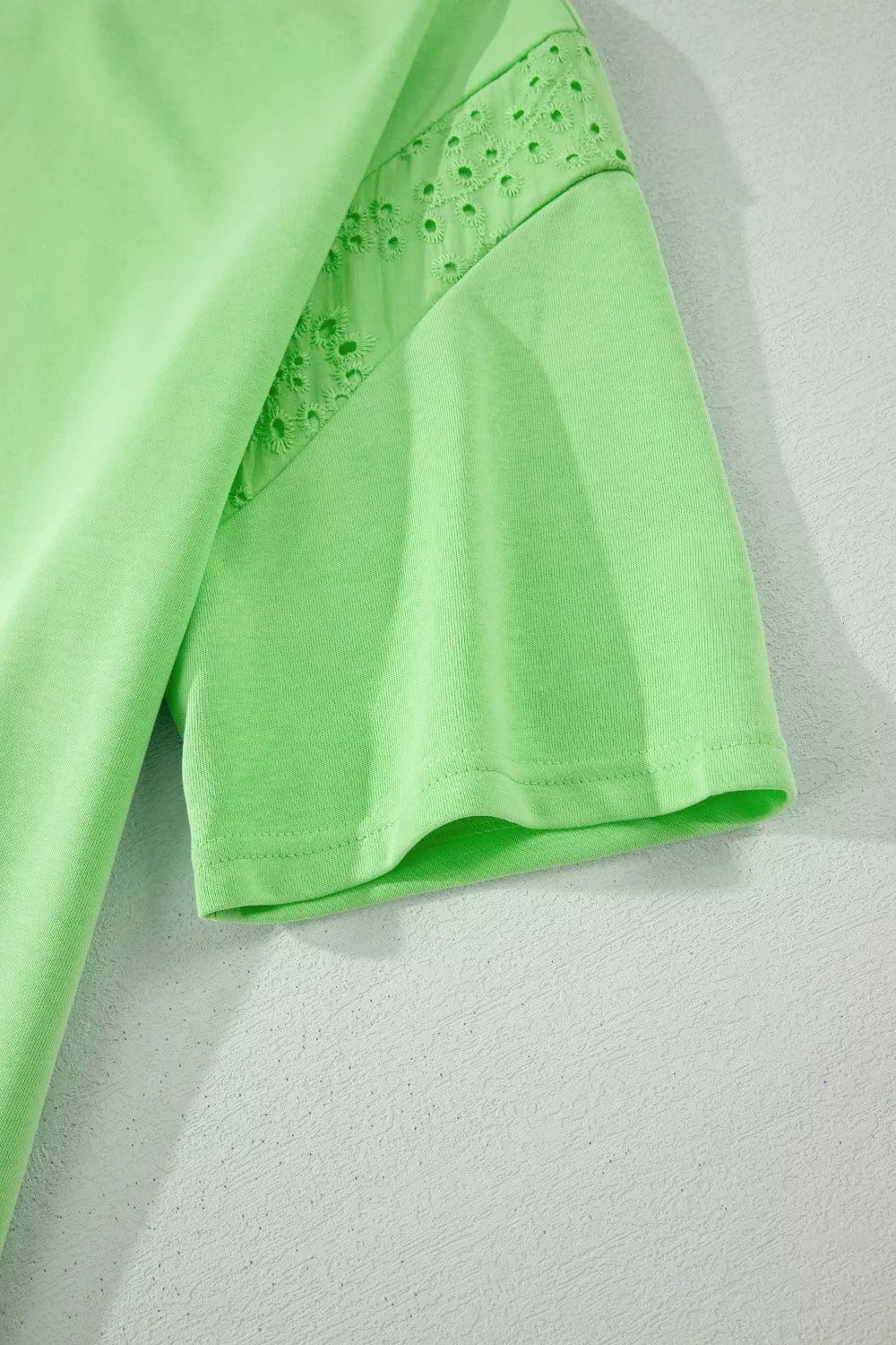 Lace Patchwork Half Sleeve Top Elastic Waist Pants Two Piece Set- Shopimist- {{Product type}}