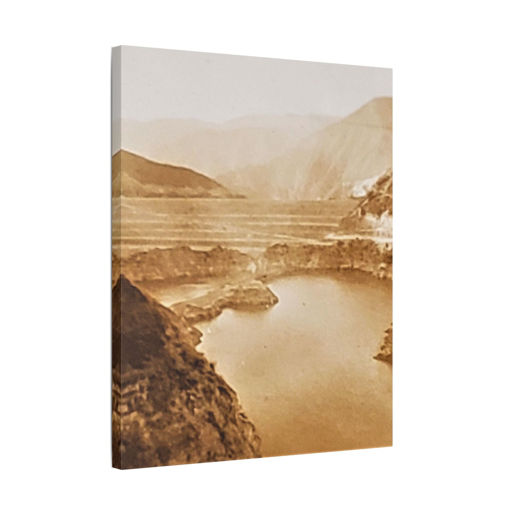 San Gabriel Dirt Fill Dam 1 Satin Canvas Stretched