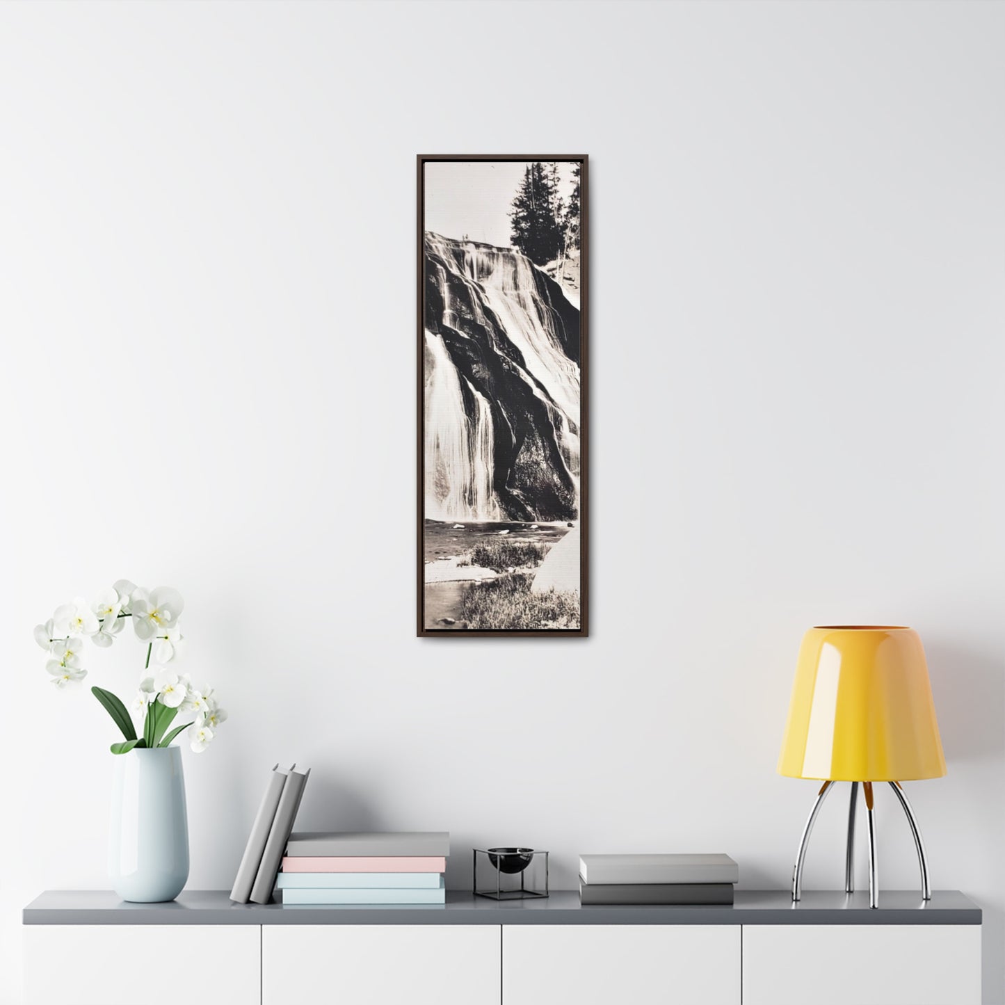 Gibbon Falls Yellowstone Gallery Canvas Wraps, Vertical Frame